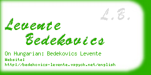 levente bedekovics business card